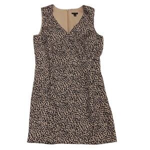 Animal Print Sheath Dress ANN TAYLOR Sleeveless Mid Knee Size S Business Casual